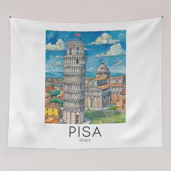 Item preview, A Pop Art Travel Print of Pisa - Italy  designed and sold by StudioRedKoala.