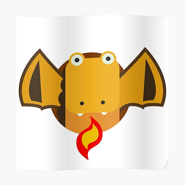 Cute Dragon Orange Poster