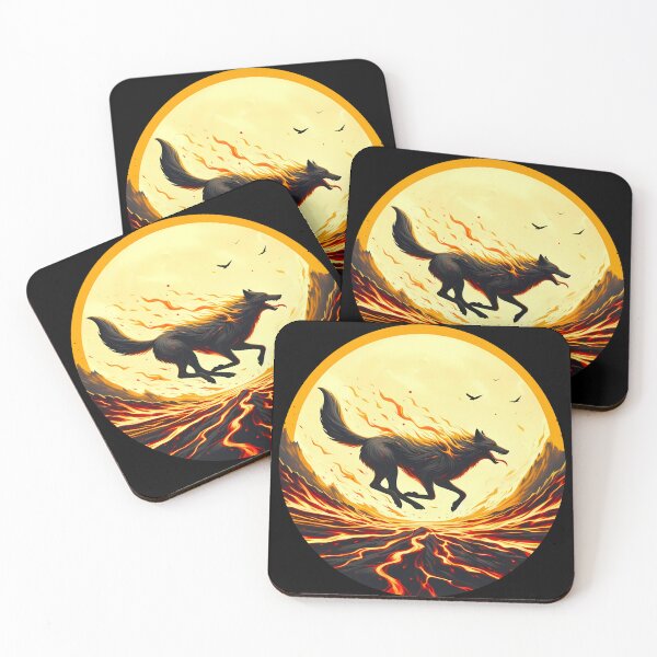 Item preview, Circle Design Lava Fire Wolf, Ai Generated Art  designed and sold by ACC .