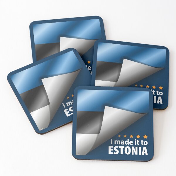 Item preview, I Made It To ESTONIA Flag Estonian Flag Sticker T-Shirt 01 designed and sold by LocationInks.