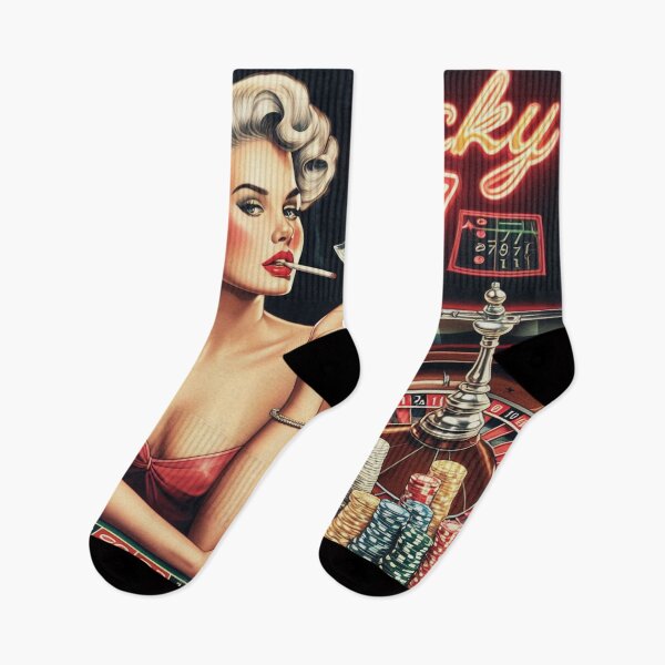 Aperçu de l'œuvre Illustration de pin-up de casino rétro créée et vendue par PulpVintage.