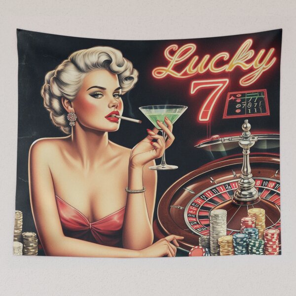 Item preview, Retro Casino Pin Up Illustration designed and sold by PulpVintage.