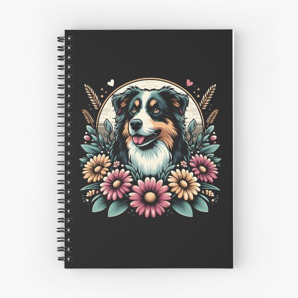 Item preview, Australian Shepherd Aussie Retro Vintage Australian Flowers  designed and sold by WildPalette-Art.