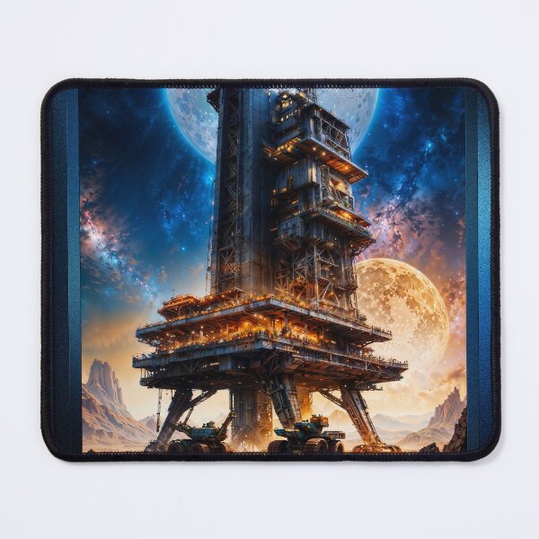 Item preview, A Drilling Platform On Deblous VII Astounding AI Concept Art Portrait by Xzendor7 designed and sold by Xzendor7 Digital Art Creations.