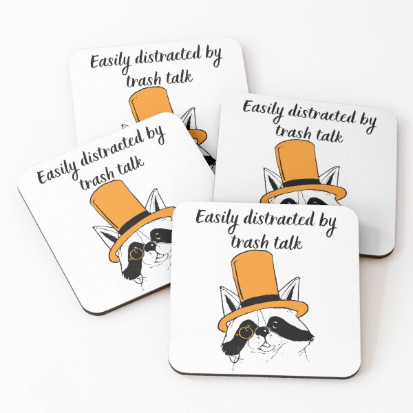 Item preview, Easily Distracted by Trash Talk Racoon - Gentleman Racoon designed and sold by ButtonBonanza.