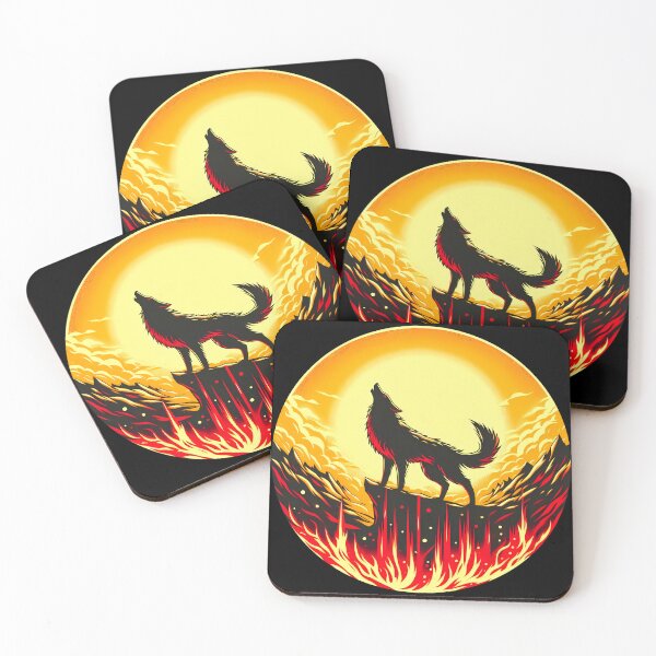 Item preview, Circle Design Lava Fire Wolf, Ai Generated Art  designed and sold by ACC .
