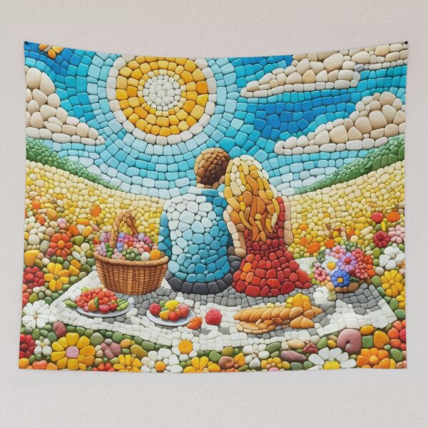 Item preview, Idyllic Picnic Mosaic - Blossoming Romance Art designed and sold by FarBeyound.