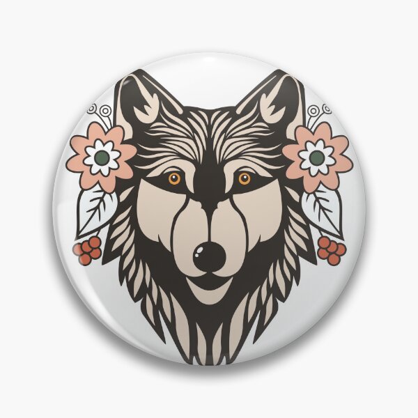 Item preview, Floral Wolf Motif designed and sold by Cosy Fox.