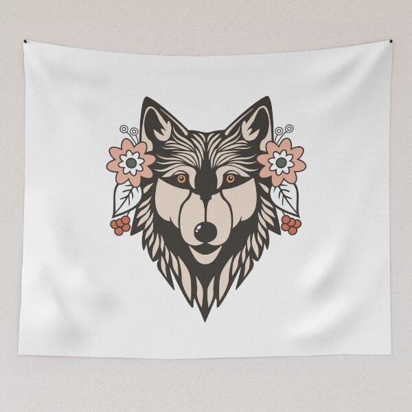 Item preview, Floral Wolf Motif designed and sold by Cosy Fox.