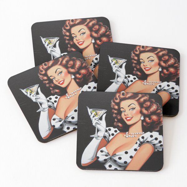 Item preview, Retro Drink Girl designed and sold by PulpVintage.