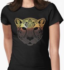 Low Poly Double Exposure Cheetah Women's Fitted T-Shirt