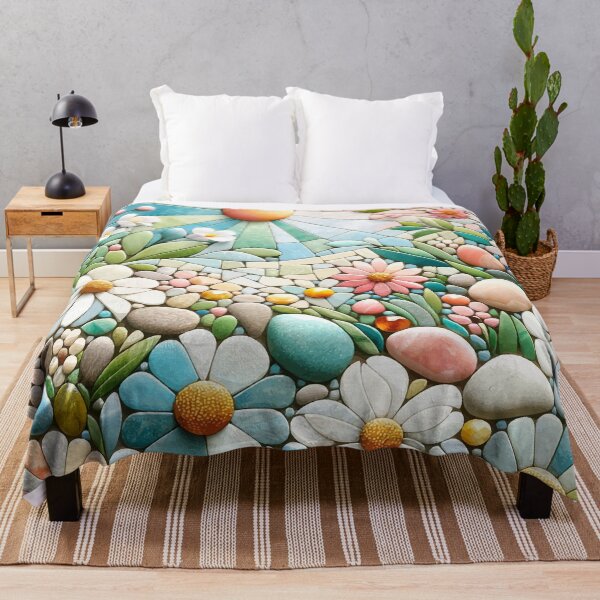 Item preview, Sunrise Garden Mosaic - Pastel Floral Serenity Art designed and sold by FarBeyound.