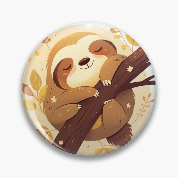 Item preview, Cute sloth relaxing on tree  designed and sold by JoyfulNat.