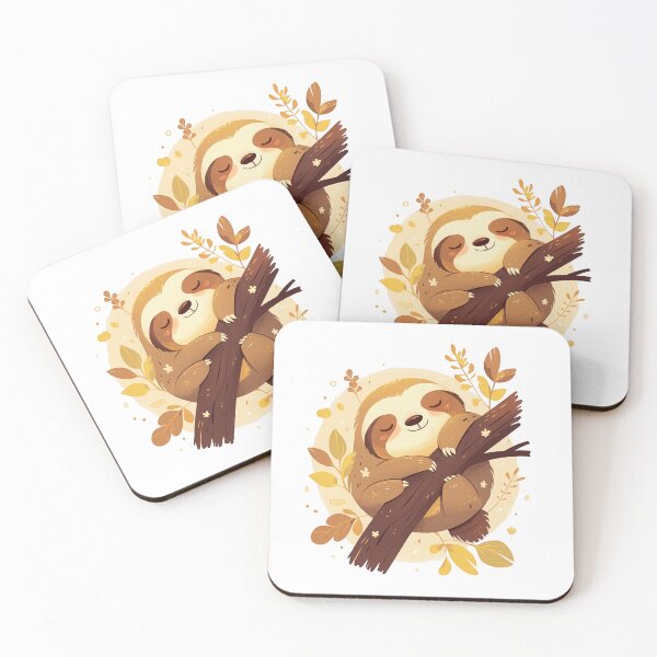 Item preview, Cute sloth relaxing on tree  designed and sold by JoyfulNat.