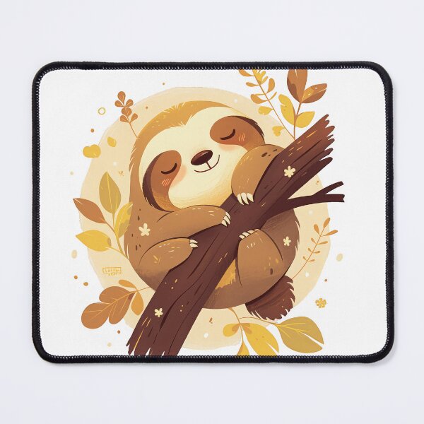 Item preview, Cute sloth relaxing on tree  designed and sold by JoyfulNat.
