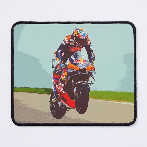 Item preview, Jack Miller flying through the air on his 2024 MotoGP motorcycle watercolor designed and sold by Rodissimus1984.