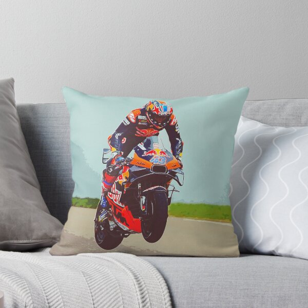 Item preview, Jack Miller flying through the air on his 2024 MotoGP motorcycle watercolor designed and sold by Rodissimus1984.