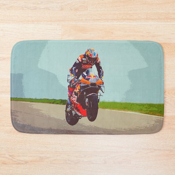 Item preview, Jack Miller flying through the air on his 2024 MotoGP motorcycle watercolor designed and sold by Rodissimus1984.