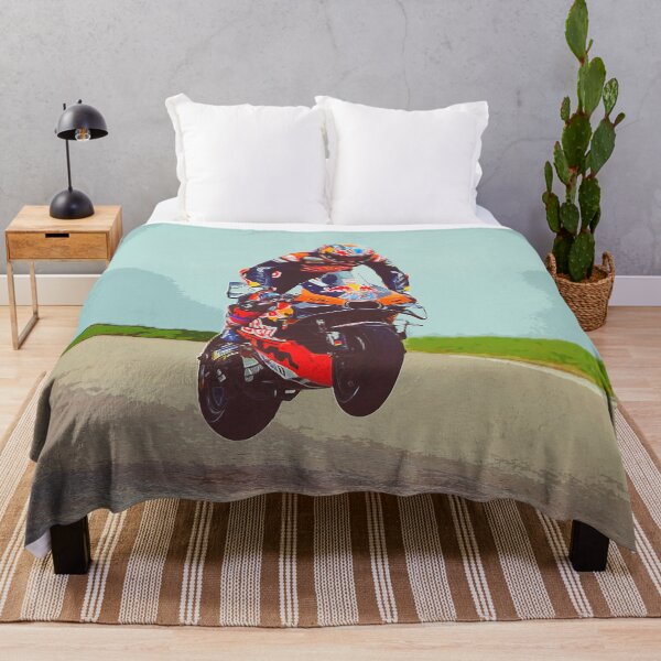 Item preview, Jack Miller flying through the air on his 2024 MotoGP motorcycle watercolor designed and sold by Rodissimus1984.