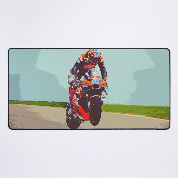 Item preview, Jack Miller flying through the air on his 2024 MotoGP motorcycle watercolor designed and sold by Rodissimus1984.