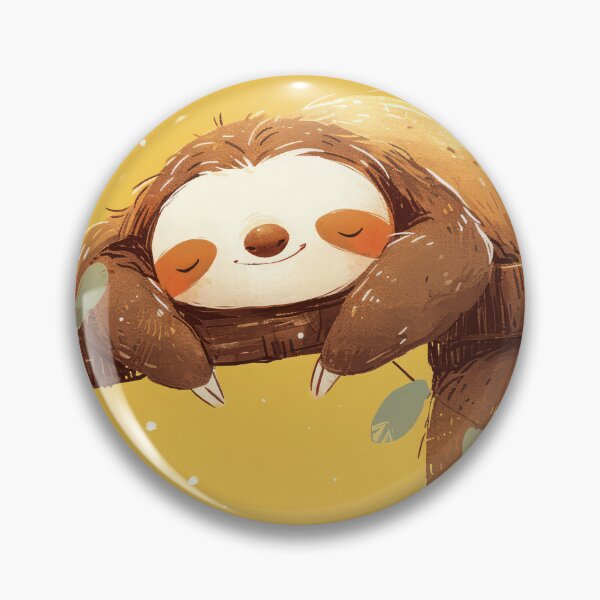 Item preview, Cute, lazy sloth sleeping on tree  designed and sold by JoyfulNat.