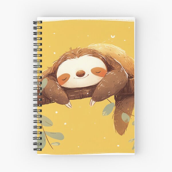 Item preview, Cute, lazy sloth sleeping on tree  designed and sold by JoyfulNat.