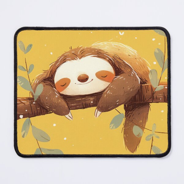 Item preview, Cute, lazy sloth sleeping on tree  designed and sold by JoyfulNat.
