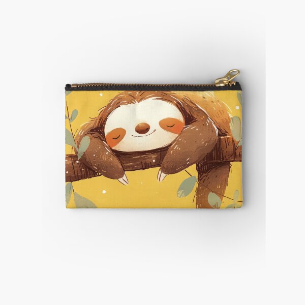 Item preview, Cute, lazy sloth sleeping on tree  designed and sold by JoyfulNat.