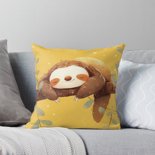 Item preview, Cute, lazy sloth sleeping on tree  designed and sold by JoyfulNat.