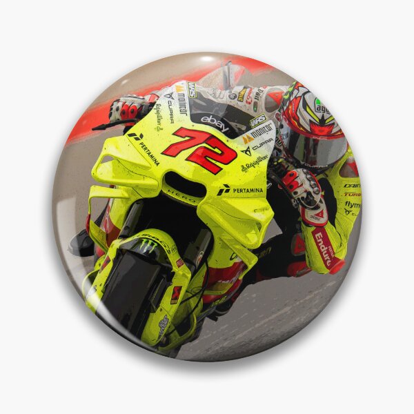 Item preview, Marco Bezzecchi racing through the corners on his 2024 MotoGP motorcycle abstract designed and sold by Rodissimus1984.