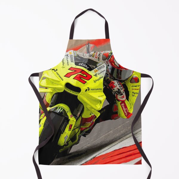 Item preview, Marco Bezzecchi racing through the corners on his 2024 MotoGP motorcycle abstract designed and sold by Rodissimus1984.