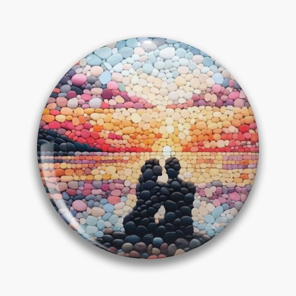 Item preview, Pebble Path to Sunset - Zen Stones Mosaic Art designed and sold by FarBeyound.