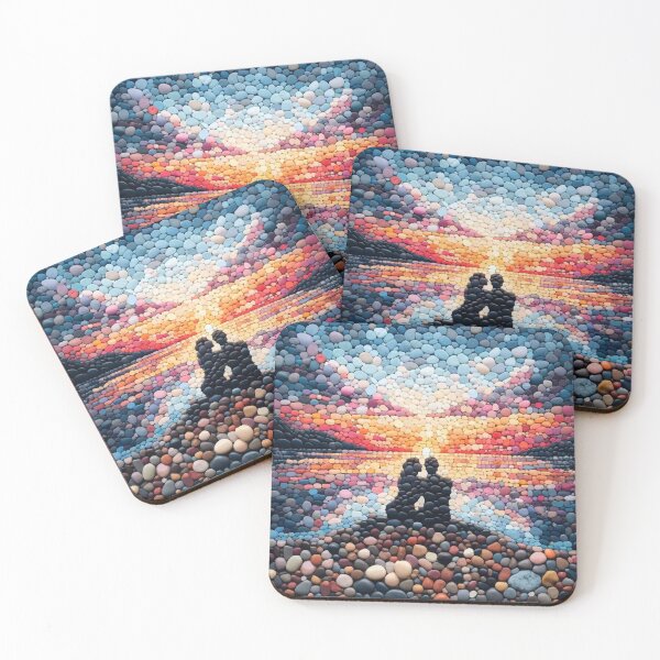 Item preview, Pebble Path to Sunset - Zen Stones Mosaic Art designed and sold by FarBeyound.