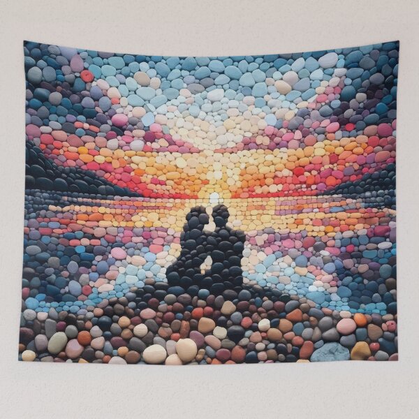 Item preview, Pebble Path to Sunset - Zen Stones Mosaic Art designed and sold by FarBeyound.