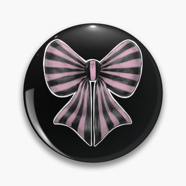 Aperçu de l'œuvre Nœud rayé rose pastel gothique créée et vendue par MetalTea.