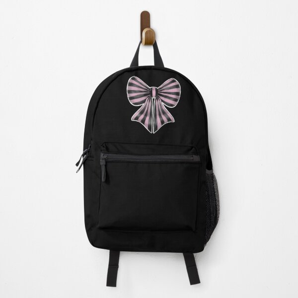 Item preview, Pastel Goth Pink Striped Bow designed and sold by MetalTea.