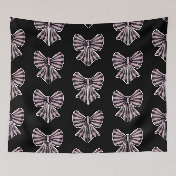 Item preview, Pastel Goth Pink Striped Bow designed and sold by MetalTea.
