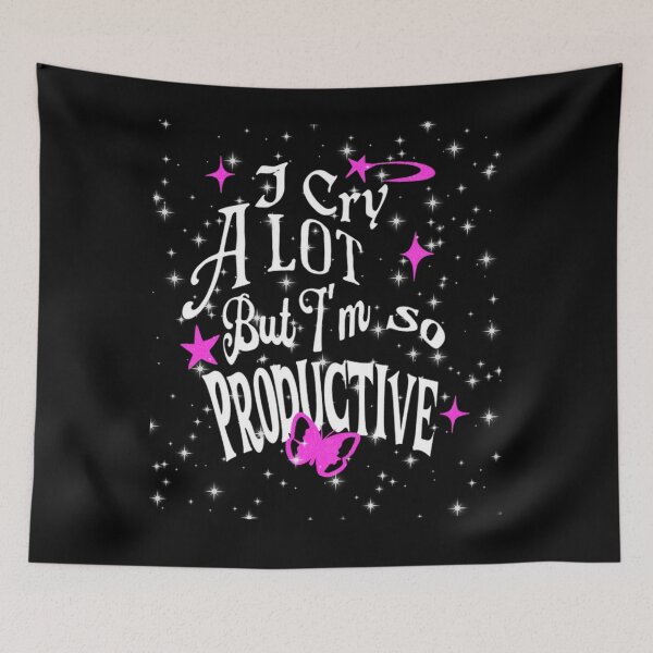 Item preview, I Cry a Lot But I'm So Productive Funny Sarcastic T-Shirt designed and sold by BlueGoldArt.