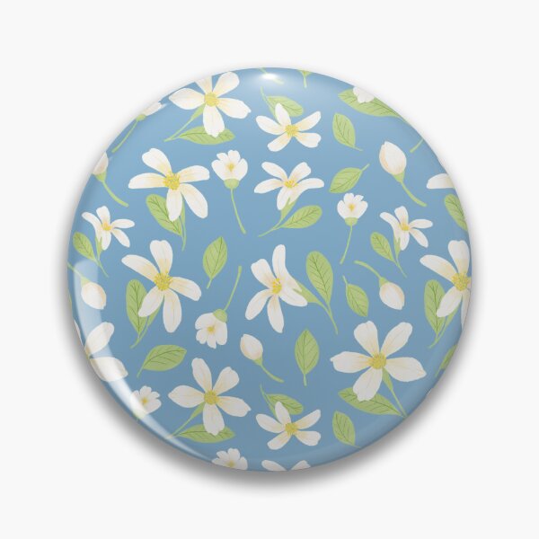 Item preview, White flower in light blue designed and sold by ByJYA.