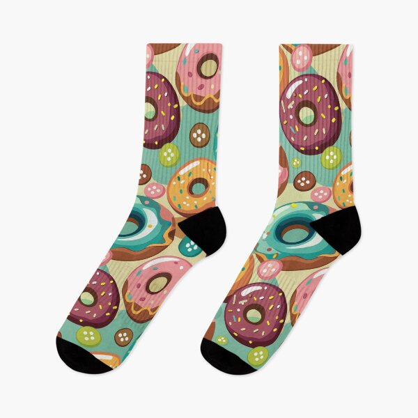 Item preview, Doughnuts Pattern Teal Orange Brown Pink designed and sold by Lelijo.
