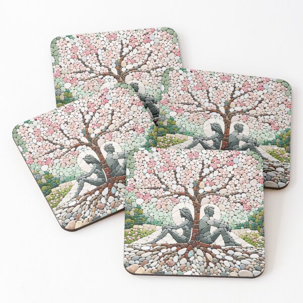 Item preview, Rooted Companionship - Stone Mosaic Tree Art designed and sold by FarBeyound.