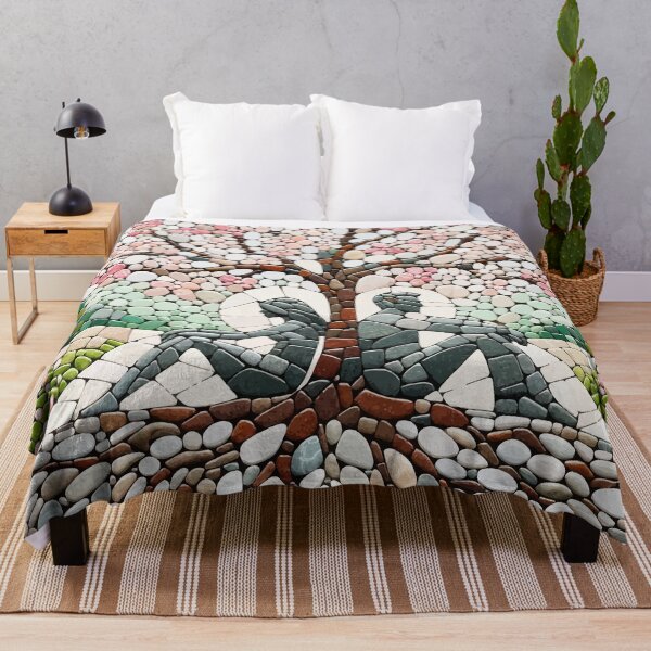 Item preview, Rooted Companionship - Stone Mosaic Tree Art designed and sold by FarBeyound.