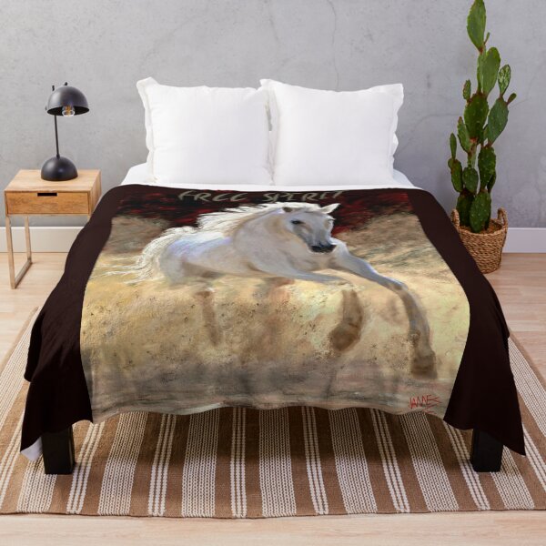 Item preview, equine art - white horse stallion - free spirit - I love riding designed and sold by artbyjames.