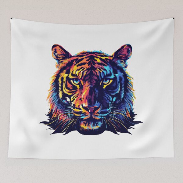 Item preview, Tiger head colorful Modern graphic design designed and sold by MagicColorPrint.