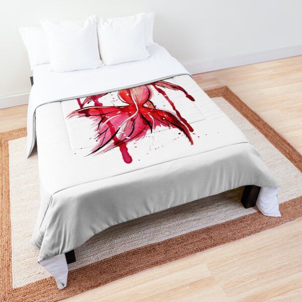 Vista previa del artículo con la obra «Pez dorado salpicado de acuarela rosa y rojo», diseñado y vendido por GhostoftheSea.