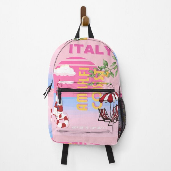 Item preview, Amalfi Coast, Preppy Travel, Pink designed and sold by Magic Love Art Print.