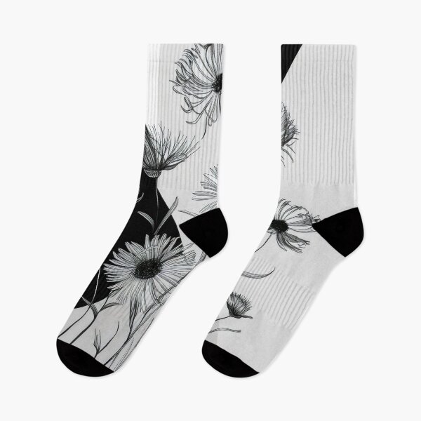 Item preview, Black And White Flower Artwork, Delicate Illustration, BW Botanical Design artful minimalism, designed and sold by WatermelonPink.