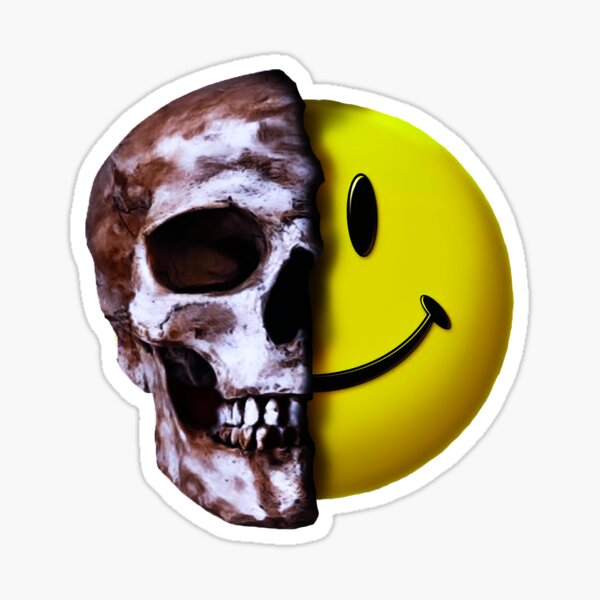 CREEPY skull face Sticker