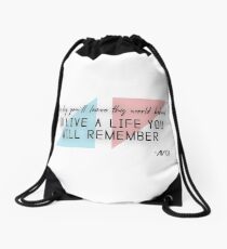 A tribute to AVICII (quote) Drawstring Bag