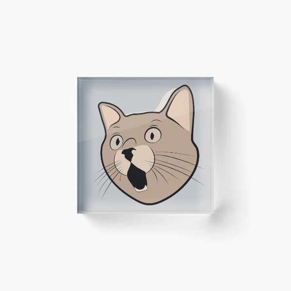 Item preview, Drawing a funny cat head stickers designed and sold by mando24895.